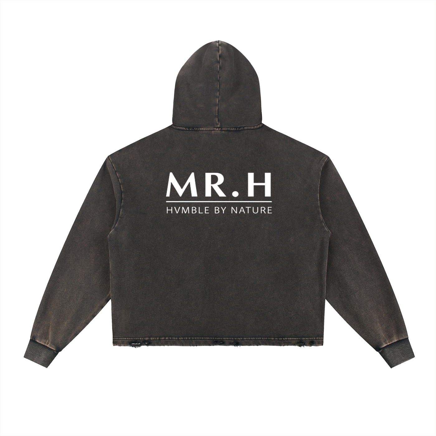 Vintage Washed Frayed-Hem Hoodie