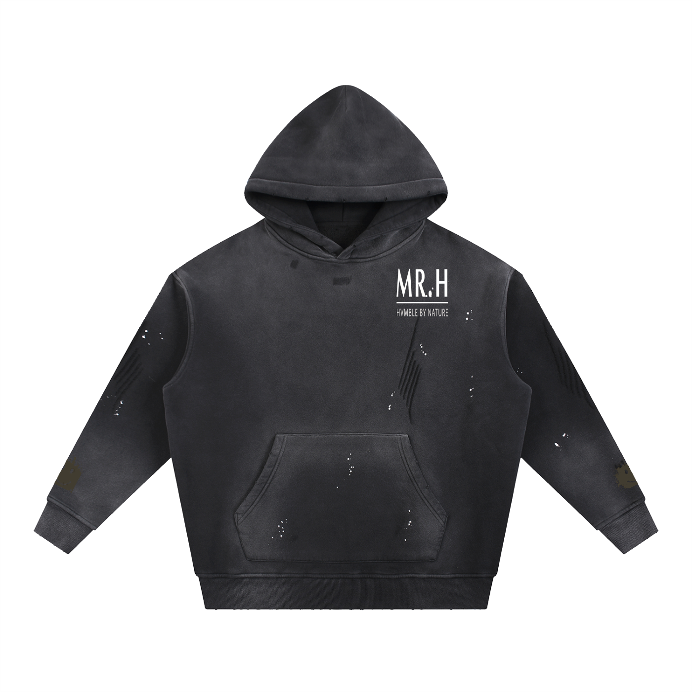 Vintage Washed Frayed Fleece Hoodie