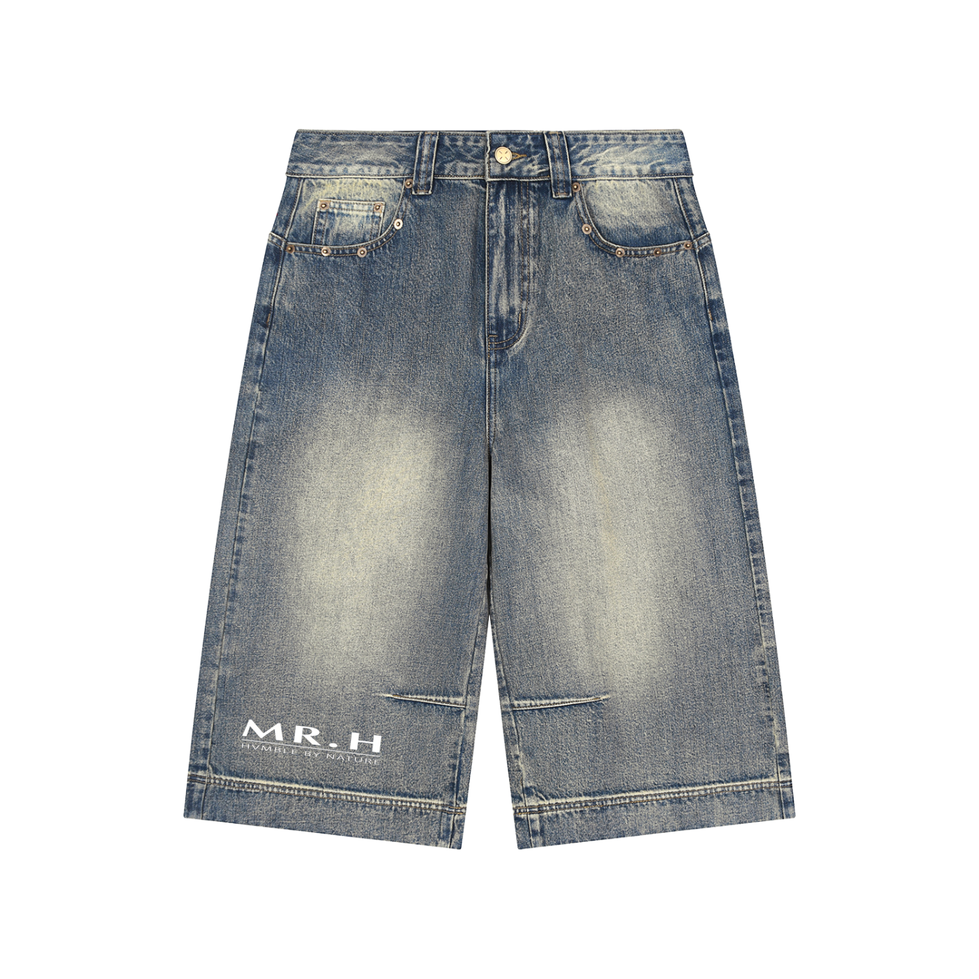 Vintage Wash Baggy Denim Shorts