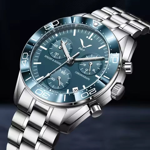 Nouvelles montres de sport 007 Specht&Sohne pour hommes Marque de haut niveau montres de luxe en acier, mode au Japon VK68 Chronograph Relogio Masculino