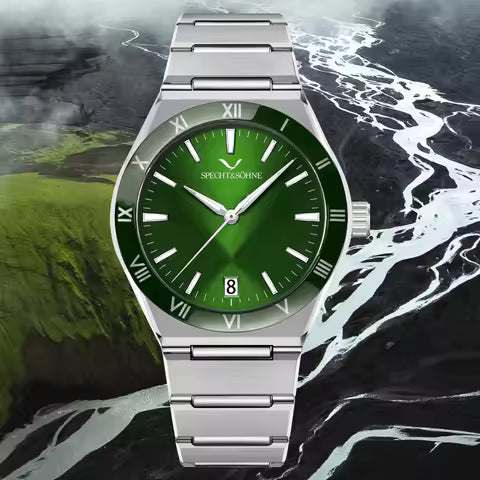 Dropshipping : Nouvelle mode Specht & Söhne montre à quartz de luxe pour hommes montre en acier inoxydable 38 mm en cristal saphir 50 m étanche